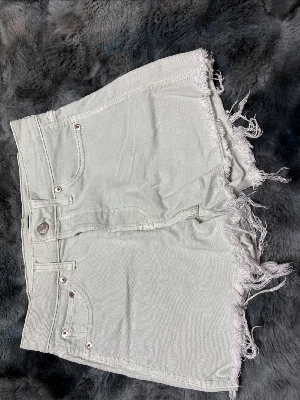 GAP White Frayed Hem Denim Shorts